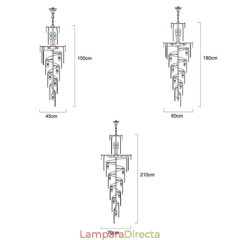 Lámpara colgante de lujo Lámpara colgante grande 12 16 18 luces