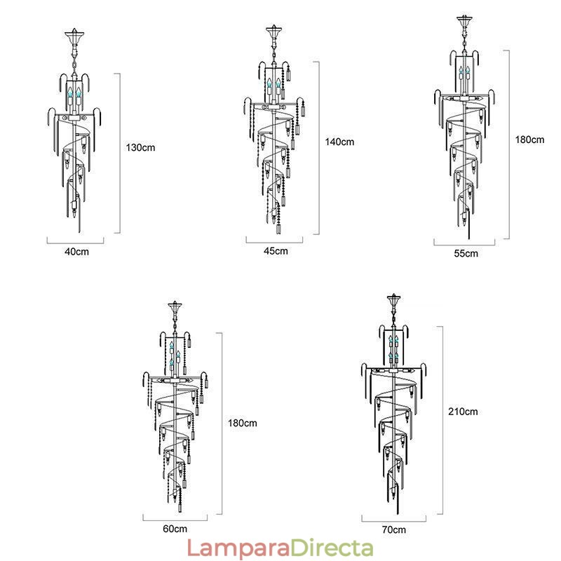 Lámpara colgante de techo de cristal moderna