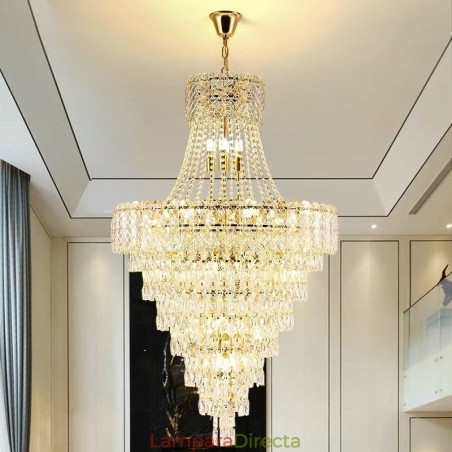 Lámpara colgante de cristal moderna y elegante, lámpara de techo cónica Lámpara colgante de cristal moderna y elegante, lámpara de techo cónica