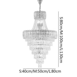 Lámpara colgante de cristal moderna y elegante, lámpara de techo cónica