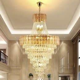 Lámpara colgante de cristal moderna y elegante, lámpara de techo cónica