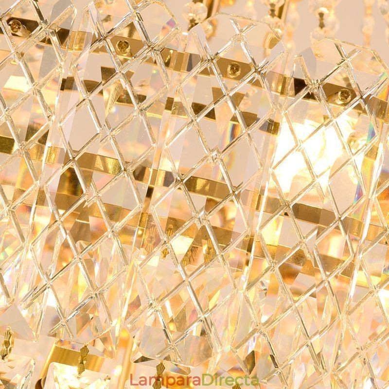 Lámpara colgante de cristal moderna y elegante, lámpara de techo cónica