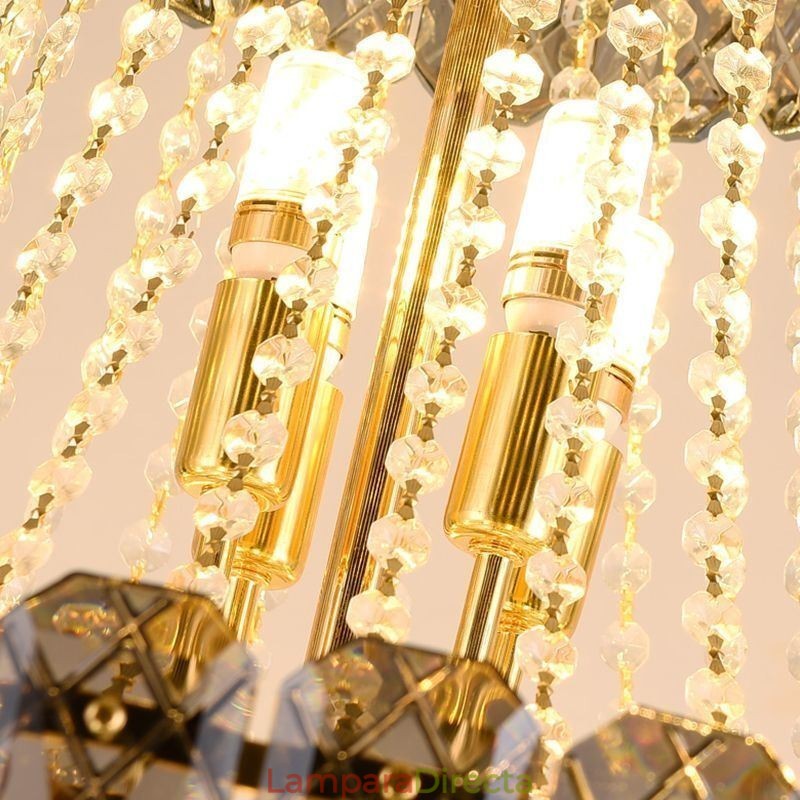 Lámpara colgante de cristal moderna y elegante, lámpara de techo cónica