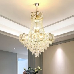 Lámpara colgante de cristal moderna, lámpara de techo redonda