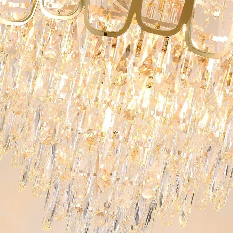 Lámpara colgante de cristal moderna, lámpara de techo redonda