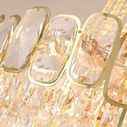 Lámpara colgante de cristal moderna, lámpara de techo redonda