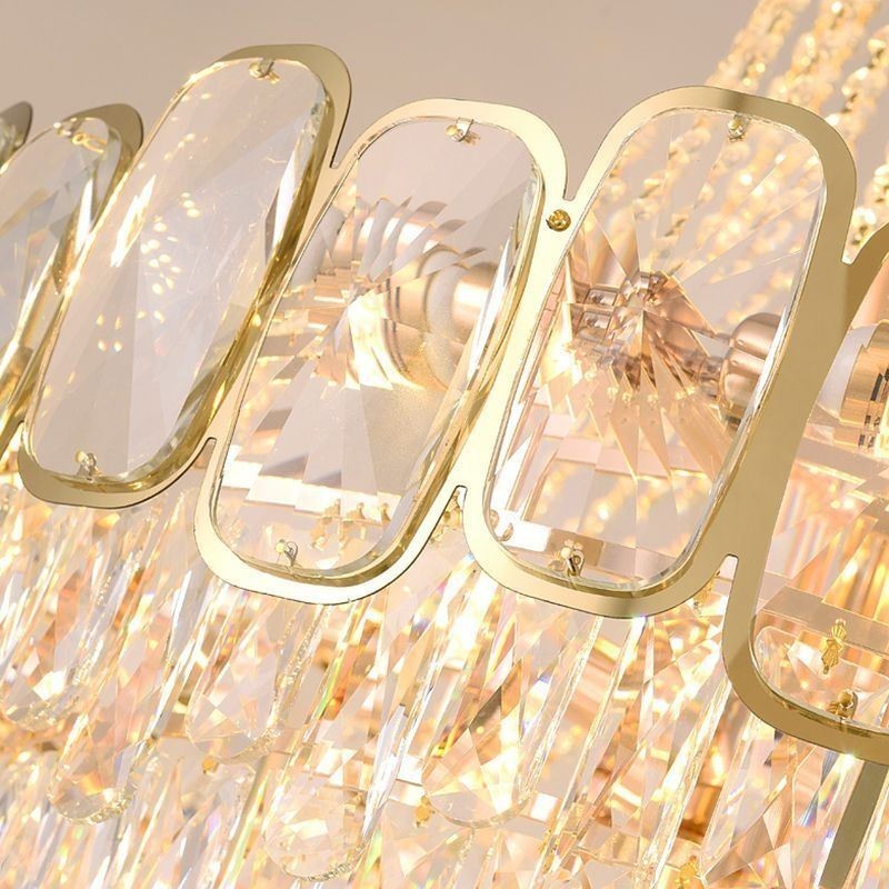 Lámpara colgante de cristal moderna, lámpara de techo redonda