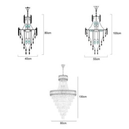 Lámpara colgante de techo de cristal dorada de lujo