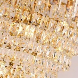 Lámpara colgante de techo de cristal dorada de lujo