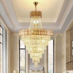 Lámpara colgante de cristal cónico, elegante lámpara colgante