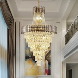 Lámpara colgante de cristal cónico, elegante lámpara colgante