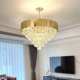 Lámpara de techo cónica colgante de cristal moderna y elegante