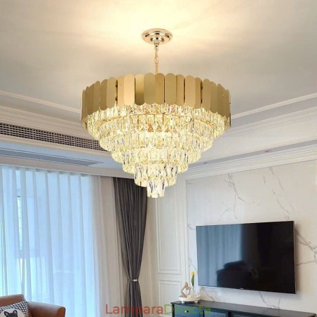 Lámpara de techo cónica colgante de cristal moderna y elegante Lámpara de techo cónica colgante de cristal moderna y elegante