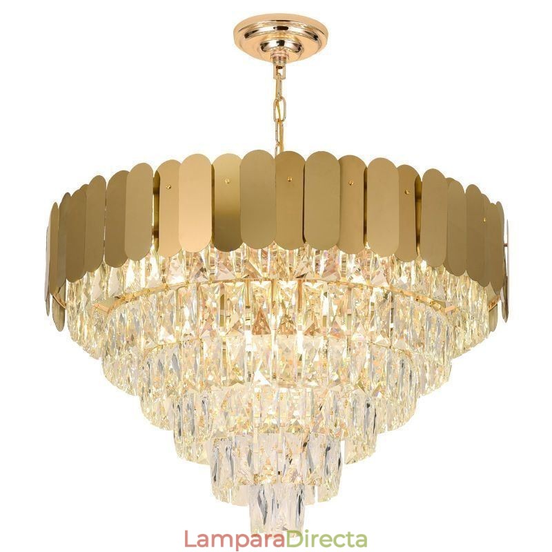 Lámpara de techo cónica colgante de cristal moderna y elegante