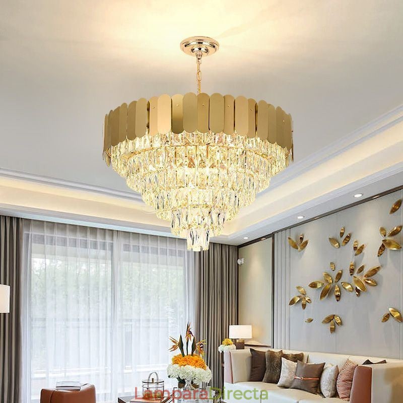 Lámpara de techo cónica colgante de cristal moderna y elegante