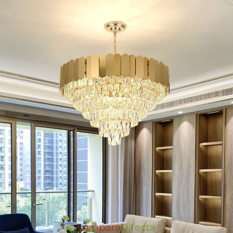 Lámpara de techo cónica colgante de cristal moderna y elegante