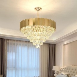 Lámpara de techo cónica colgante de cristal moderna y elegante