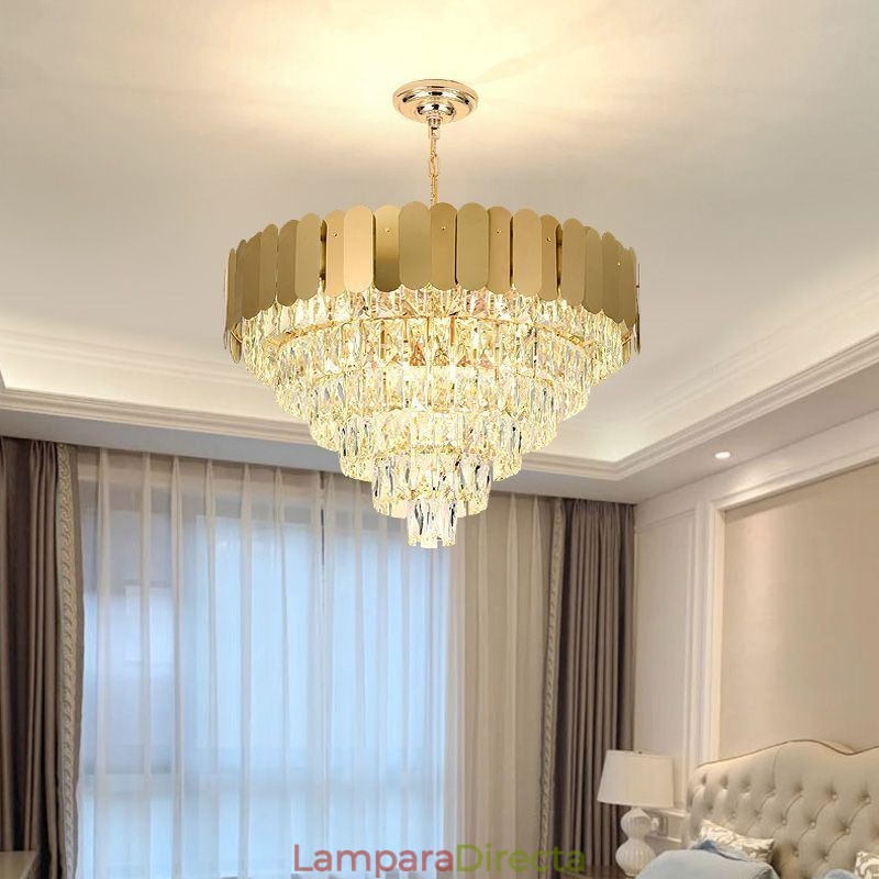 Lámpara de techo cónica colgante de cristal moderna y elegante