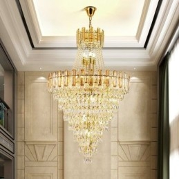 Lámpara colgante de cristal moderna y elegante, lámpara colgante cónica