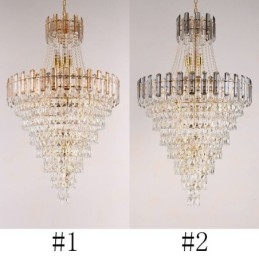 Lámpara colgante de cristal moderna y elegante, lámpara colgante cónica