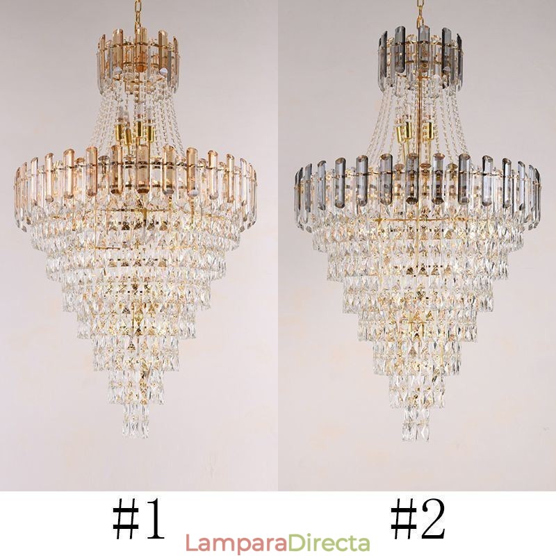 Lámpara colgante de cristal moderna y elegante, lámpara colgante cónica