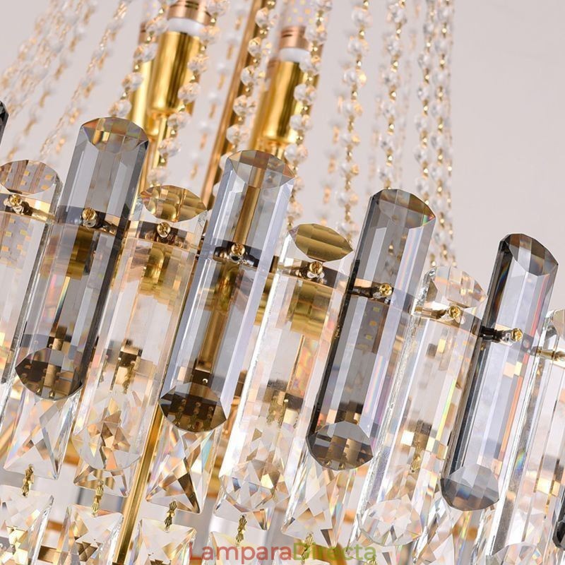 Lámpara colgante de cristal moderna y elegante, lámpara colgante cónica