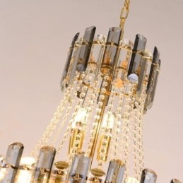 Lámpara colgante de cristal moderna y elegante, lámpara colgante cónica