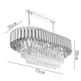 Lámpara colgante de cristal ovalada para techo