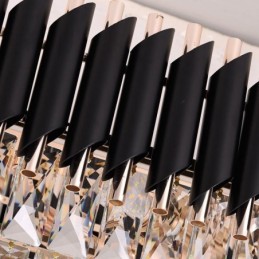 Lámpara colgante de cristal ovalada para techo