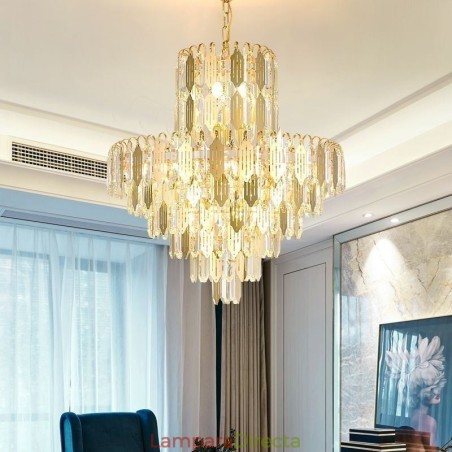 Lámpara colgante de cristal moderna, lámpara de techo contemporánea Lámpara colgante de cristal moderna, lámpara de techo contemporánea