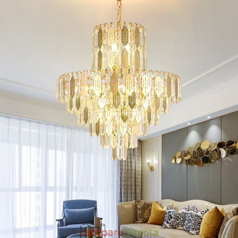 Lámpara colgante de cristal moderna, lámpara de techo contemporánea
