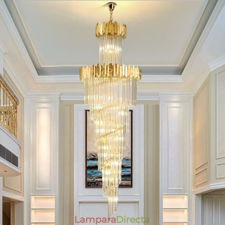 Lámpara colgante europea de cristal para escaleras y vestíbulo Lámpara colgante europea de cristal para escaleras y vestíbulo