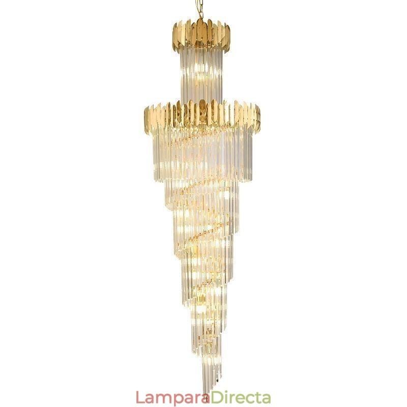 Lámpara colgante europea de cristal para escaleras y vestíbulo