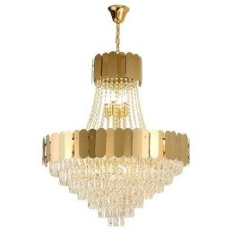 Lámpara colgante de techo moderna de cristal dorado K9
