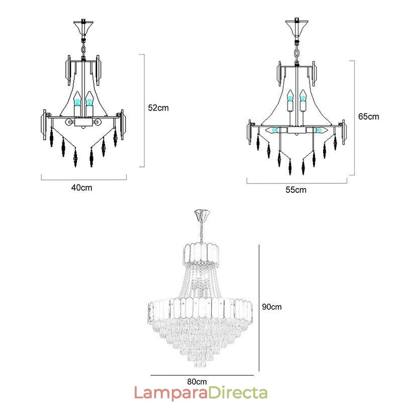 Lámpara colgante de techo moderna de cristal dorado K9
