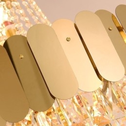 Lámpara colgante de techo moderna de cristal dorado K9