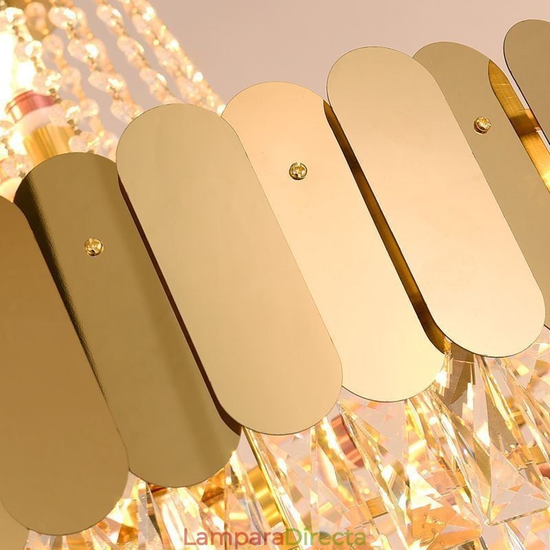 Lámpara colgante de techo moderna de cristal dorado K9