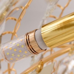 Lámpara colgante de techo alto de cristal europeo para escaleras