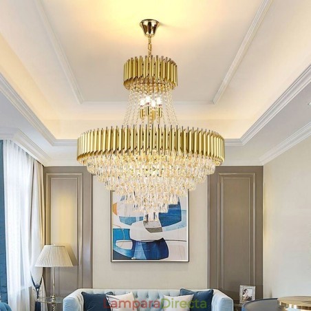 Lámpara colgante de cristal moderna, lámpara de techo redonda, luces colgantes Lámpara colgante de cristal moderna, lámpara de techo redonda, luces colgantes