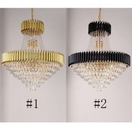 Lámpara colgante de cristal moderna, lámpara de techo redonda, luces colgantes