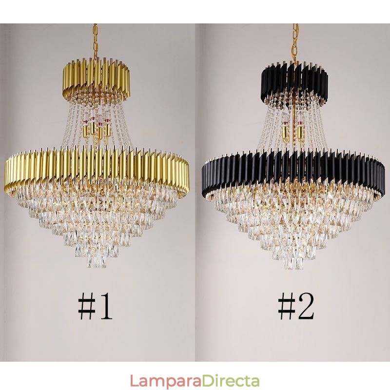 Lámpara colgante de cristal moderna, lámpara de techo redonda, luces colgantes