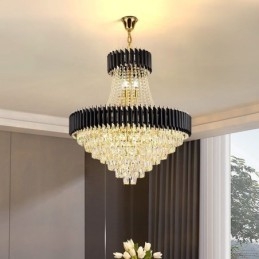 Lámpara colgante de cristal moderna, lámpara de techo redonda, luces colgantes