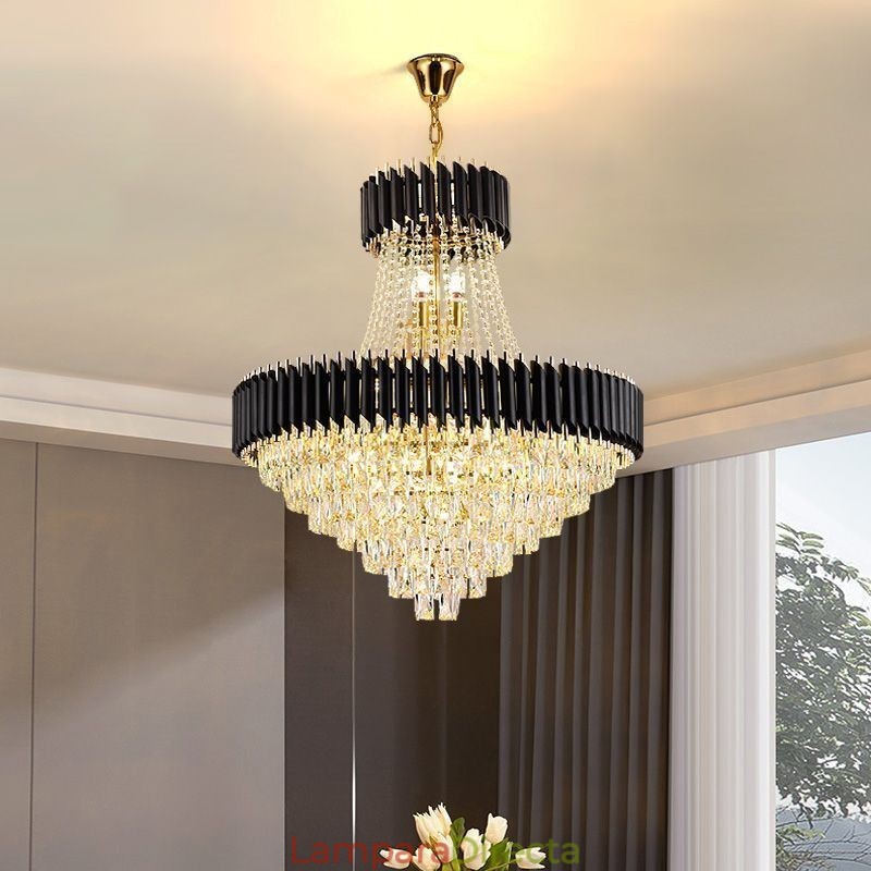 Lámpara colgante de cristal moderna, lámpara de techo redonda, luces colgantes