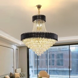 Lámpara colgante de cristal moderna, lámpara de techo redonda, luces colgantes