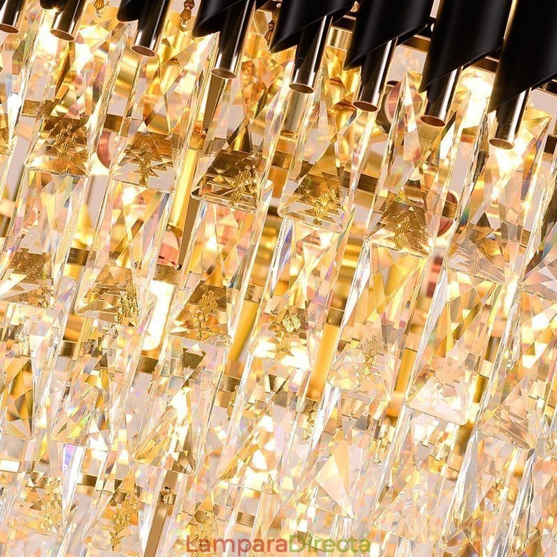 Lámpara colgante de cristal moderna, lámpara de techo redonda, luces colgantes