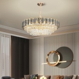 Lámpara colgante de cristal, iluminación de techo de lujo, 12 y 16 luces