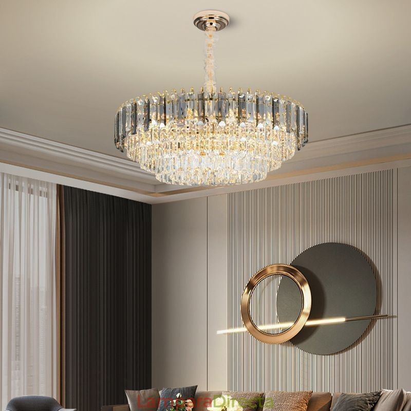 Lámpara colgante de cristal, iluminación de techo de lujo, 12 y 16 luces