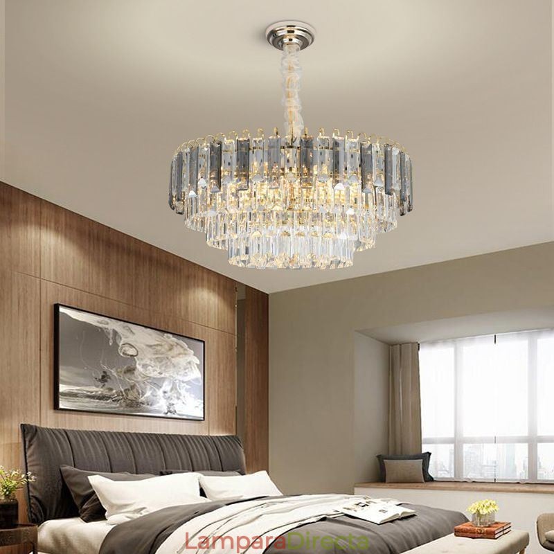 Lámpara colgante de cristal, iluminación de techo de lujo, 12 y 16 luces