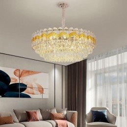 Lámpara colgante de lujo de cristal para techo, 9, 12 y 16 luces