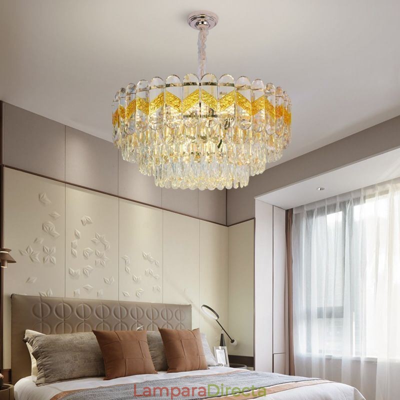 Lámpara colgante de lujo de cristal para techo, 9, 12 y 16 luces